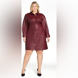 Eloquii faux leather dress